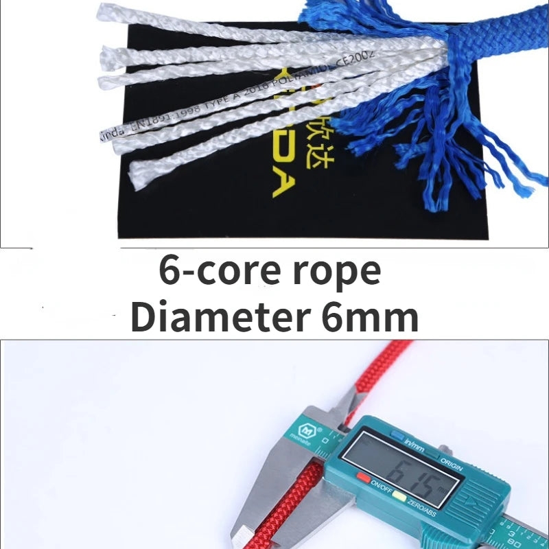 10M/20M/30M 6 Core Professional Rock Climbing Rope 6mm Diameter High Strength Equipment Cord Safety Rope Survival Rope