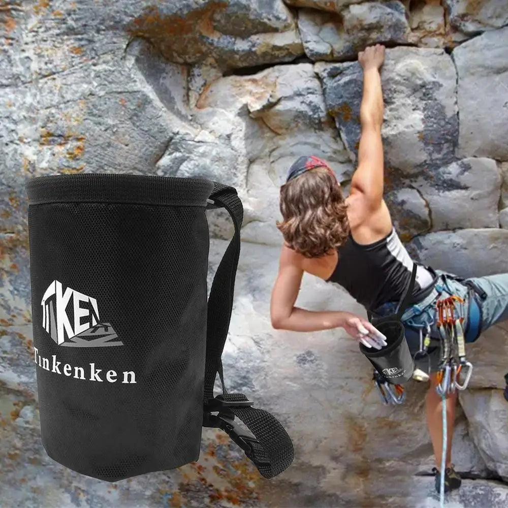 Rock Climbing Chalk Bag Drawstring Chalk Bag Bucket Leakproof Magnesia Sack And Adjustable Carabiner Rock Climbing Gear