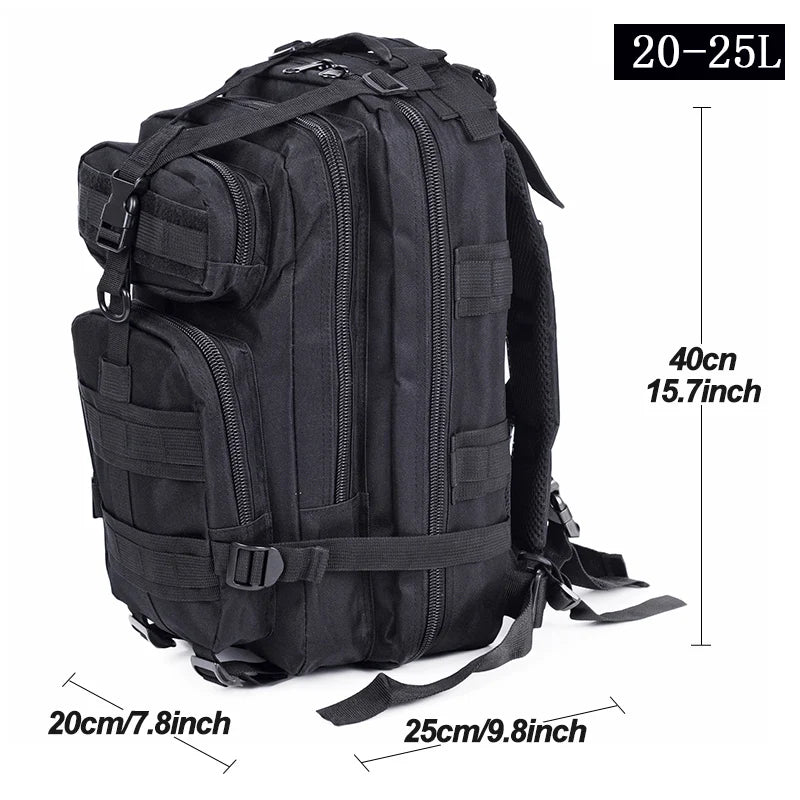 3P Tactical Backpack 20L-25L 1000D Nylon Outdoor Hiking Camping Traveling Fishing For Men Hunting Molle Bag Sport Rucksacks