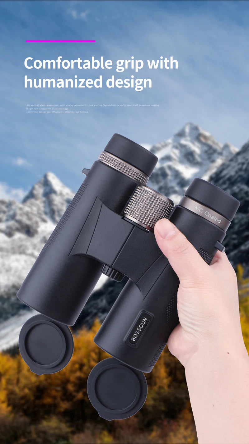 12x42 Professional Binoculars ED Lens BAK4 Prism Waterproof  Metal Telescope Outdoor Bird watching Camping Traveling hunting