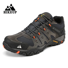 HIKEUP New Arrival Leather Hiking Shoes Wear-resistant Outdoor Sport Men Shoes Lace-Up Mens Climbing Trekking Hunting Sneakers