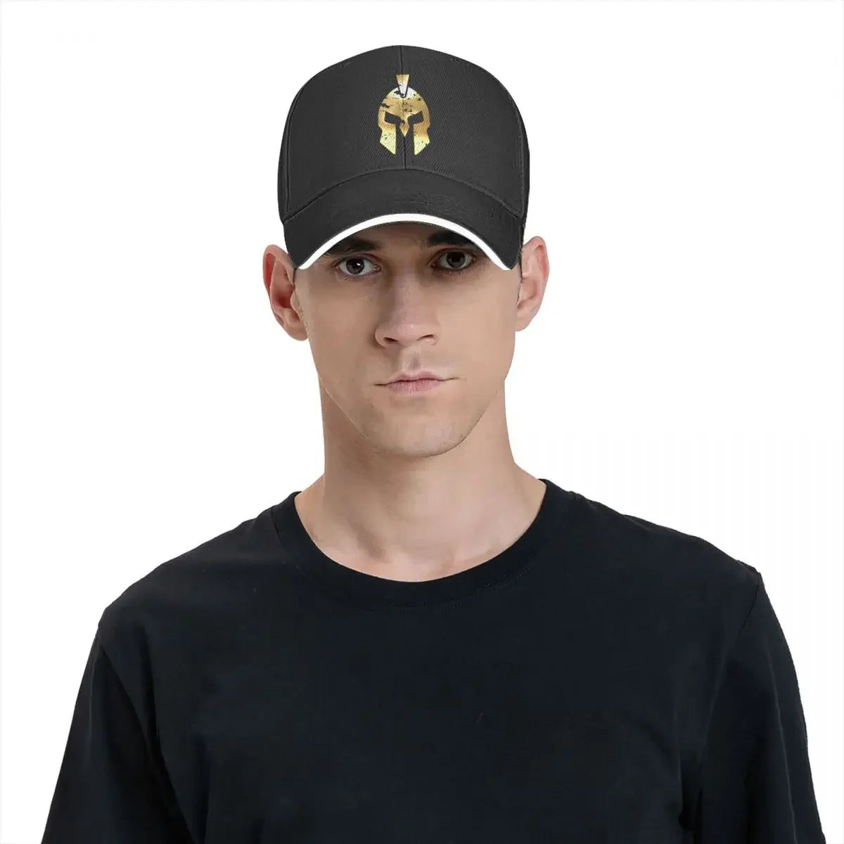 Gold Spartan Helmet Red Gold Black Stripe Baseball Cap Golf Mountaineering Men Caps Women's