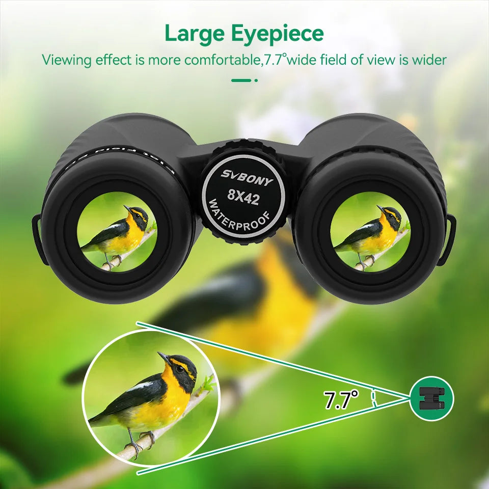 SVBONY SA205 8X42 ED Flat-field Binoculars,IP67 Waterproof BAK4,Bird Watching,Stargazing,Camping,Travel,Astronomy