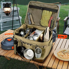 Large Camping Storage Bag Picnic Basket Gas Stove Gas Canister Pot Storage Bag Outdoor Tool Storage Travel Bags Camping Supplies