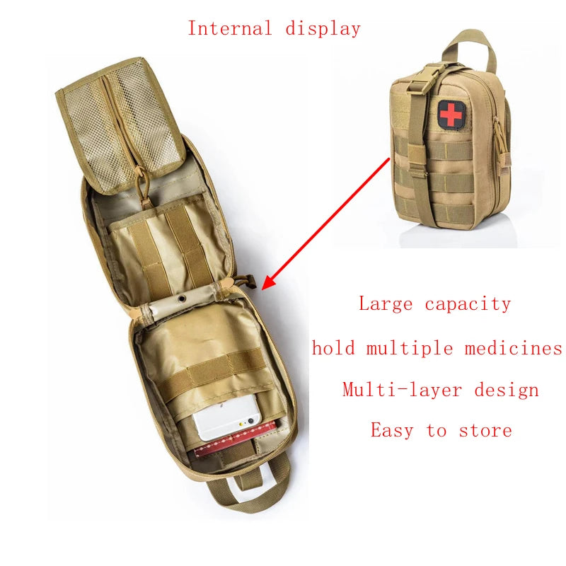 Tactical First Aid Kits Medical Bag Emergency Outdoor Hunting Car Camping Molle Survival Tool EDC Pouch Organizer