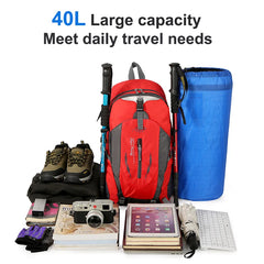 40L Travel Backpack Men and Women Outdoor Mountaineering Hiking Storage Bag Fashion Lightweight Camping Luggage Bags WJT037