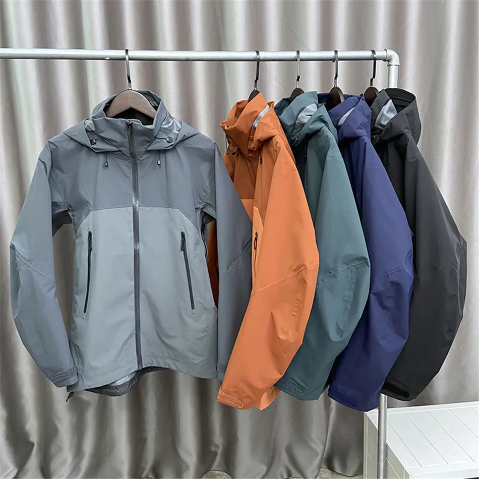 Outdoor Hard Shell Jacket Waterproof Breathable Hood High-quality Windbreaker Hiking Mountain Camping Fashion Pro Outdoor Top