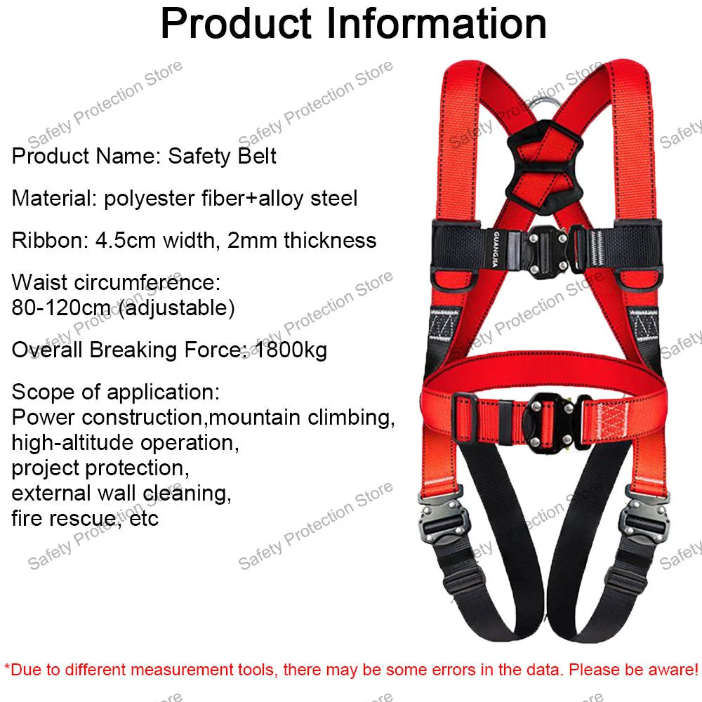 High Altitude Work Safety Harness Full Body Five-point Safety Belt Rope Outdoor Climbing Training Construction Protect Equipment