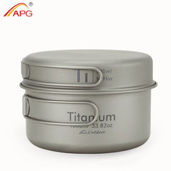 APG Ultralight Titanium Pan Outdoor Camping Tableware Titanium Pot Cookware