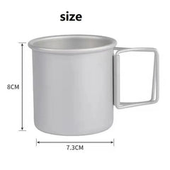 300ml Camping Mug Titanium Cup Tourist Tableware Picnic Utensils Outdoor Kitchen Equipment Travel Cooking Set Cookware Wholesale