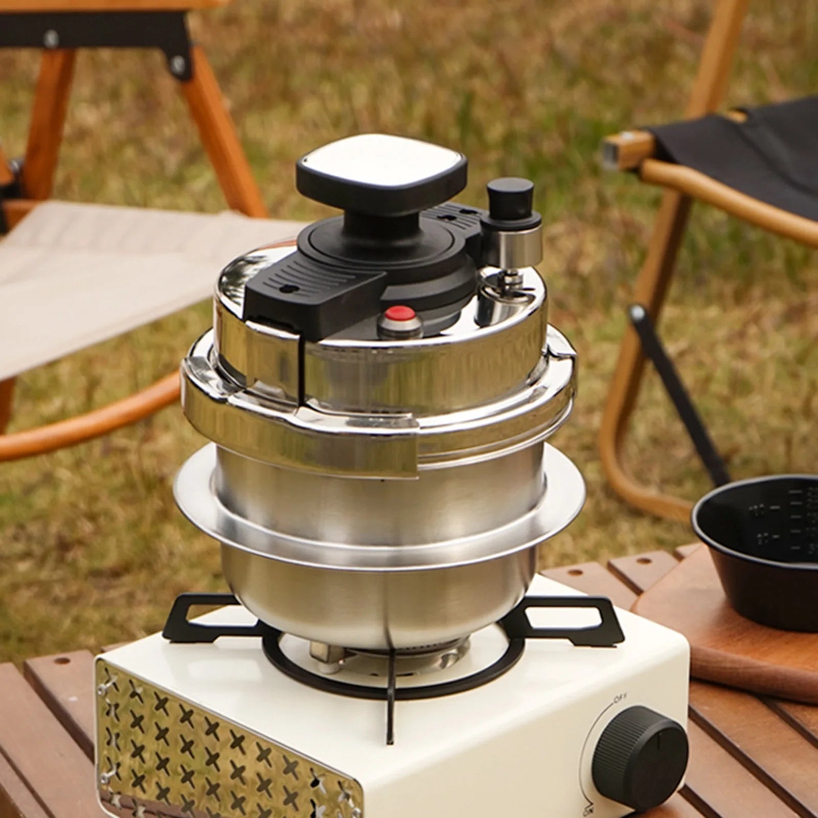 1.2L/1.6L Stainless Steel Pressure Cooker Outdoor Camping Portable Micro Pressure Cooker Household 5-minute Quick Cooking Pot