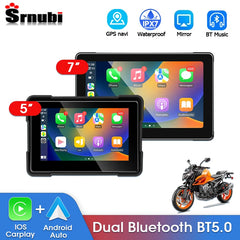 Srnubi 5 7 inch Motorcycle CarPlay Navigation Wireless CarPlay Android Auto Airplay Display Screen Portable Motorcycle Monitor