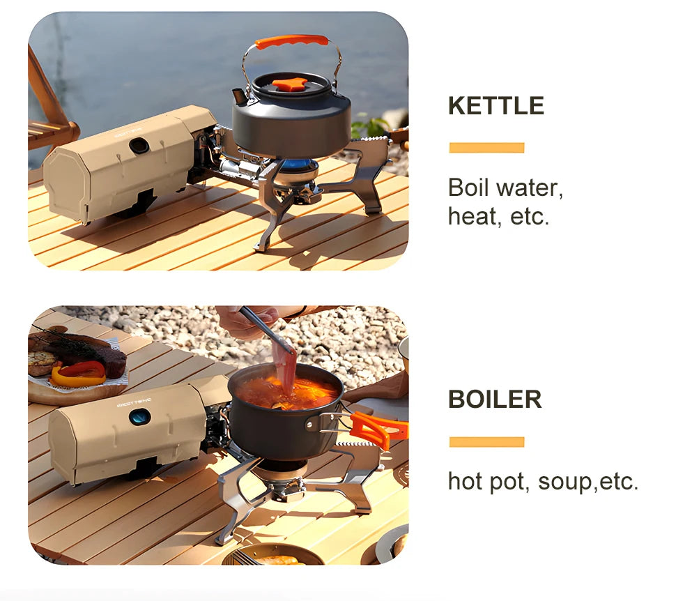 Camping Gas Stove 2670W Portable Folding Cassette Gas Burner Outdoor Picnic Travel Cooking Grill Cooker Heating System