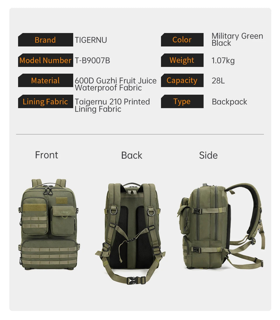 Lifetime Warranty Tactical Backpack Men Camping Trekking Fishing Bag Waterproof Rucksacks Travel Hunting Backpack Outdoor Bags