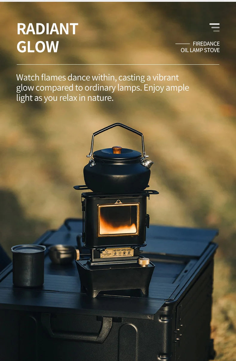 Thous Winds Firedance Oil Lamp Stove Portable Outdoor Camping Lantern Emotion Retro Lights for Picnic Backpack Camping Supplies