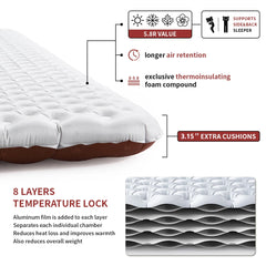 Naturehike Camping Inflatable Mattress 5.8 High R Value Ultralight Moisture-proof Mat Outdoor Hiking Travel Beach Sleeping Pad