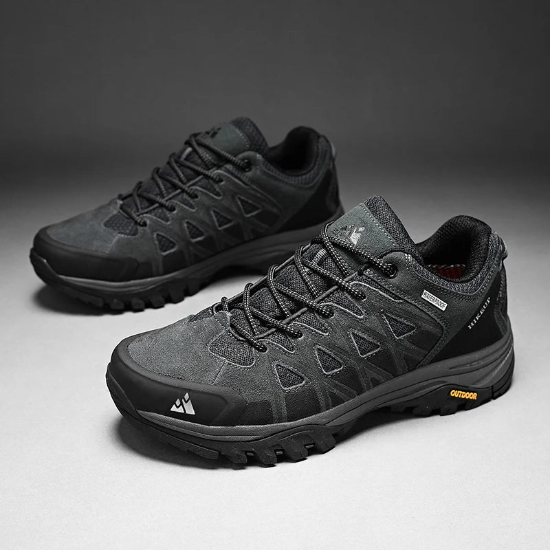 HIKEUP New Arrival Mens Hiking Shoes Breathable Lace Up Trekking Male Cushioning Outdoor Climbing Tourism Sneakers for Men