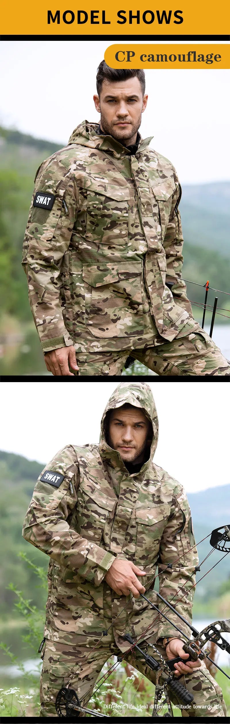 HAN WILD M65 Jacket Tactical Hiking Jackets Windbreaker Men Clothing Hunting Airsoft Camping Coat Hood Jacket Trekking Uniform