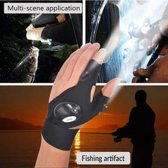 Fingerless Glove LED Flashlight Waterproof Torch Outdoor Tool Night LightFishing Camping Hiking Survival Rescue Multi Light Tool