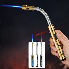 Metal Hose Outdoor Camping BBQ Kitchen Lighter Ignition Tool Long Handle Windproof Spray Gun Butane Gas Lighter Cigar Lighter