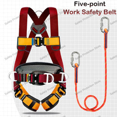 High Altitude Work Safety Harness Full Body Five-point Safety Belt Rope Outdoor Climbing Training Construction Protect Equipment