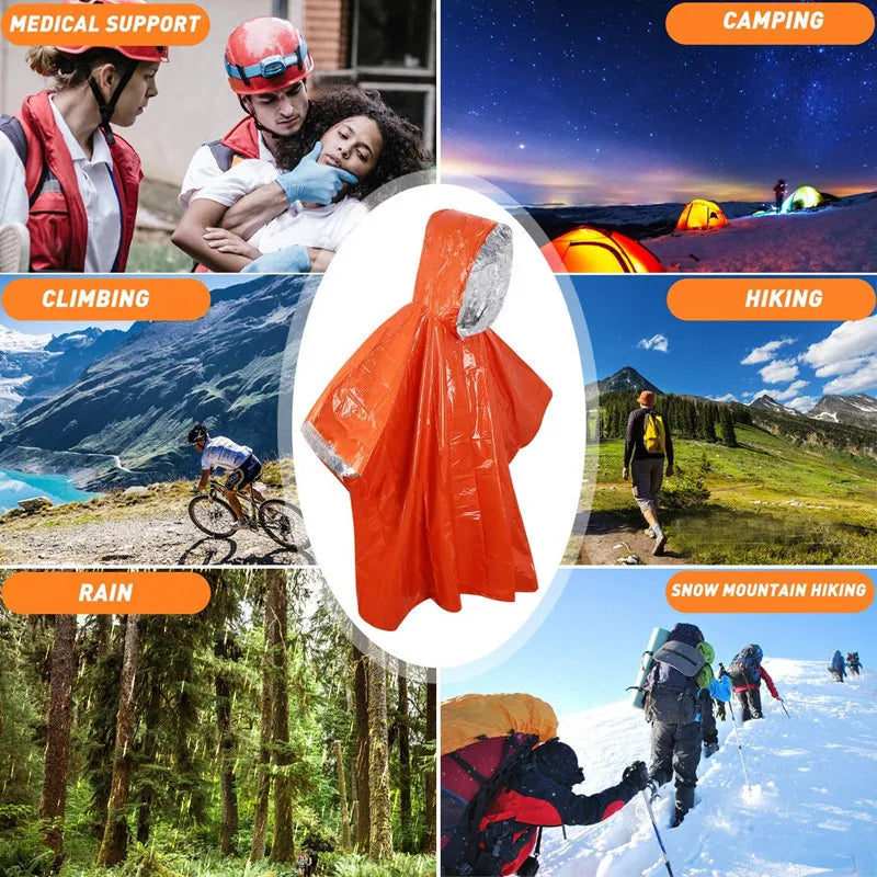 Survival Emergency Camping, Outdoor Temperature Insulation And Warm Equipment, Survival Blanket, Emergency Raincoat