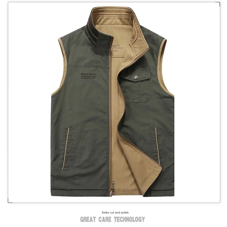 Spring New Outdoor Men's Vest Casual Clothing Fashion Thermal Business Jackets Man Autumn Sleeveless Jacket Tactical Work Vests