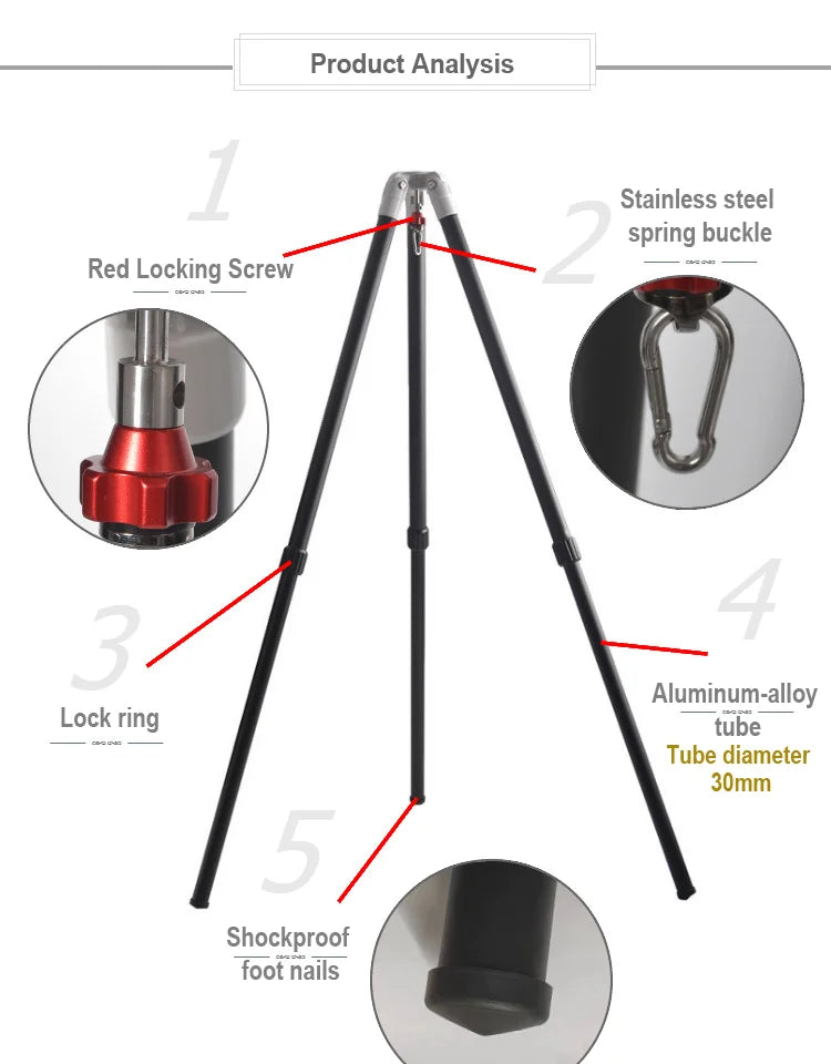 Astronomy Telescope Tripod Aluminum Alloy UHC3/8'' Stabilized PTZ Theodolite Adjustable Tripod Photography Spotting Scope