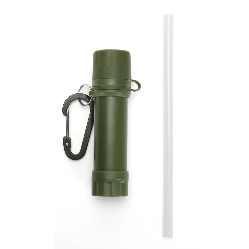 Outdoor Drinking Water Filtration Purifier Emergency Life Portable Survival Water Filter with Straw Camping Water Filtering Tool