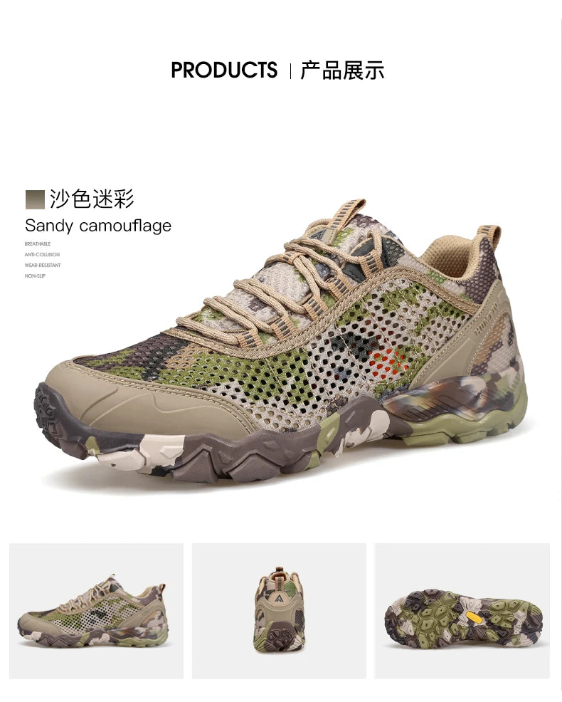 HUMTTO Breathable Summer Shoes for Men Non-slip Sports Hiking Shoes Man Outdoor Luxury Designer Trekking Climbing Mens Sneakers