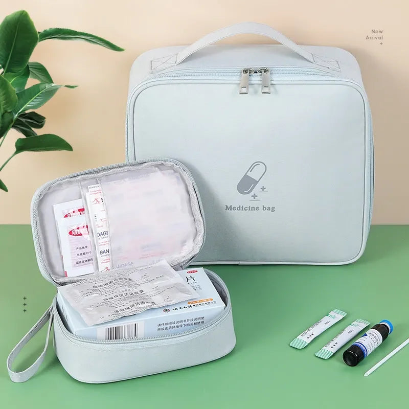 First Aid Medicine Bag Portable Medicine Storage Box Emergency Kits Pills Package Container For Home Travel Office