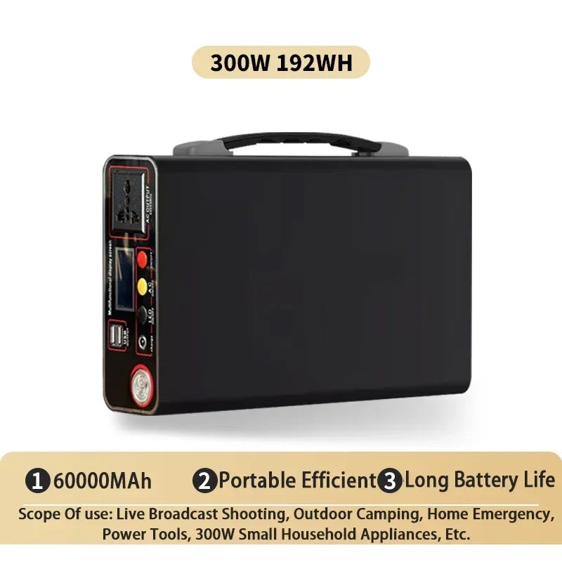 2024 NEW Outdoor Power Bank90000mah Portable Power Station 220V300W Home Camping Lifepo4 Electric System Rechargeable Generator