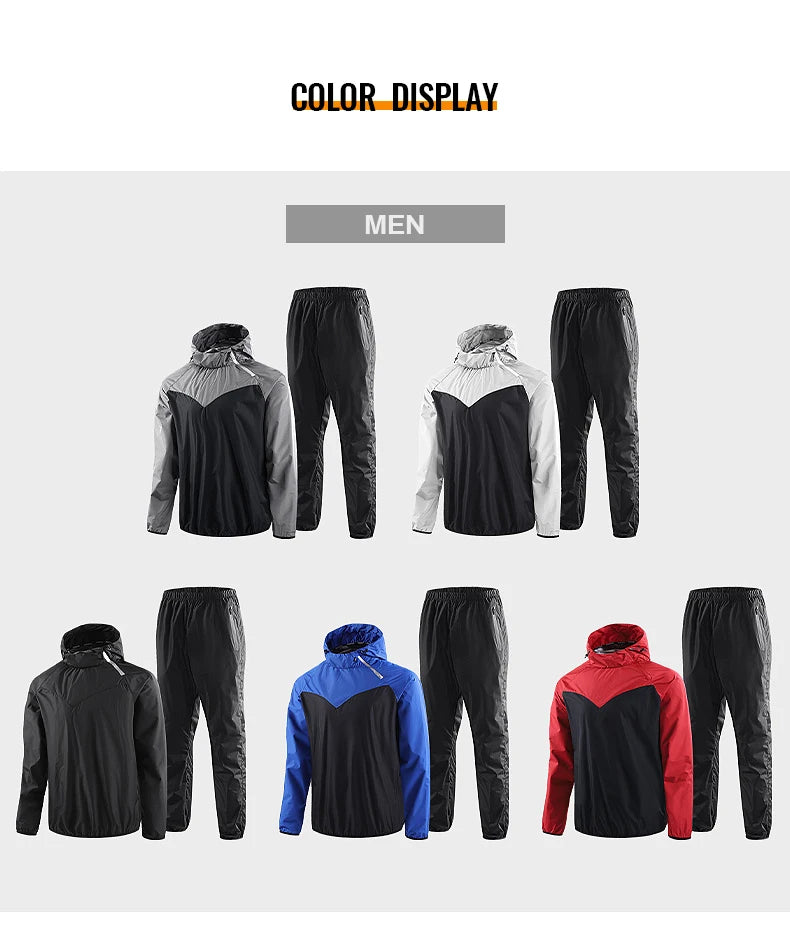 Sauna Suit Unisex Gym Clothing Set Men Full Body Sweating Sportswear Women Boxing Training Running Fitness Weight Loss Tracksuit