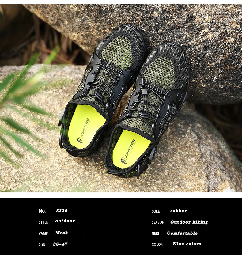 2023 Summer Men Women Trekking Hiking Shoes Summer Mesh Breathable Men Sneakers Outdoor Trail Climbing Sports Shoes Size 36-47