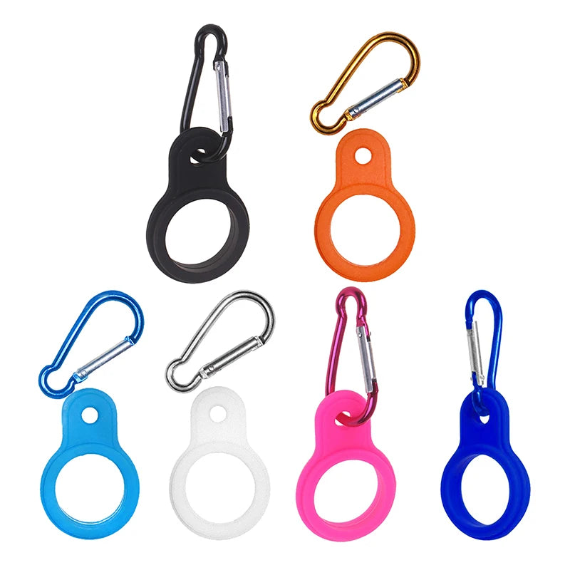 1PC High Quality Aluminum Sports Kettle Buckle Outdoor Carabiner Water Bottle Holder Rubber Buckles Hook Camping Hiking Tool