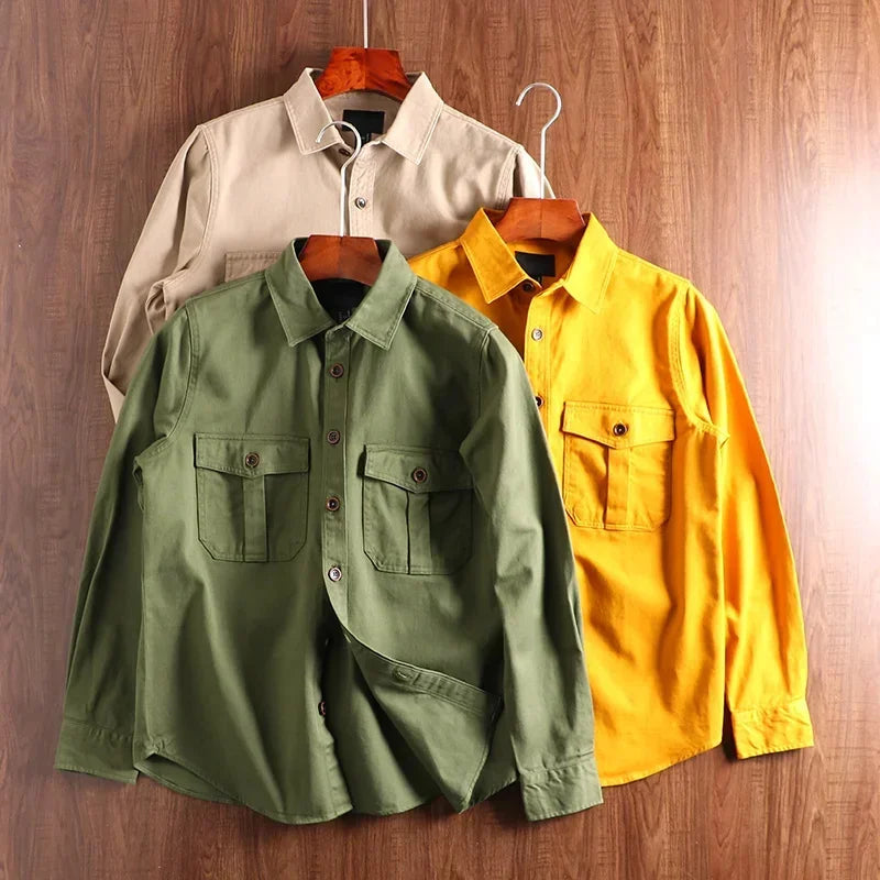 Men Spring Casual Tooling Shirt Outdoor Sport Trekking Hiking Military Uniform Training Tenis Masculino Camping Clothing Jacket