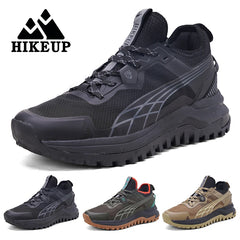 HIKEUP New Men Hiking Shoes Outdoor Sport Wear-Resistant Climbing Shoes Rubber Sole Trekking Sneaker Women Sports