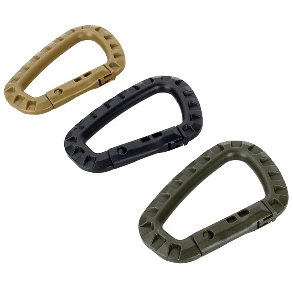 5pcs 8.5cm Backpack Buckle Fast Carabiner Plastic Hook D Shape Mosqueton EDC Gear For Outdoor Camping