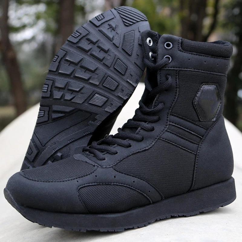 Ultralight Military Combat Boots Mens Black Work Shoe Outdoor Run Desert Hiking Shoes Army Training Tactical Boots Male Sneakers