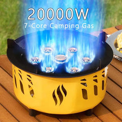 19800W 7 Core Strong Fire Power Camping Stove Portable Tourist Gas Burner Windproof Outdoor Stoves Hiking BBQ Cooking Cookware