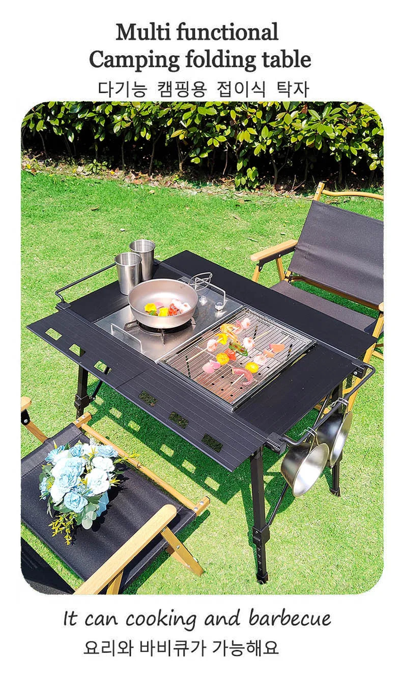 Lohascamping Lightweight Camping Folding IGT table extend Brazier table multifunctional adjustable leg Desktop burner bbq table