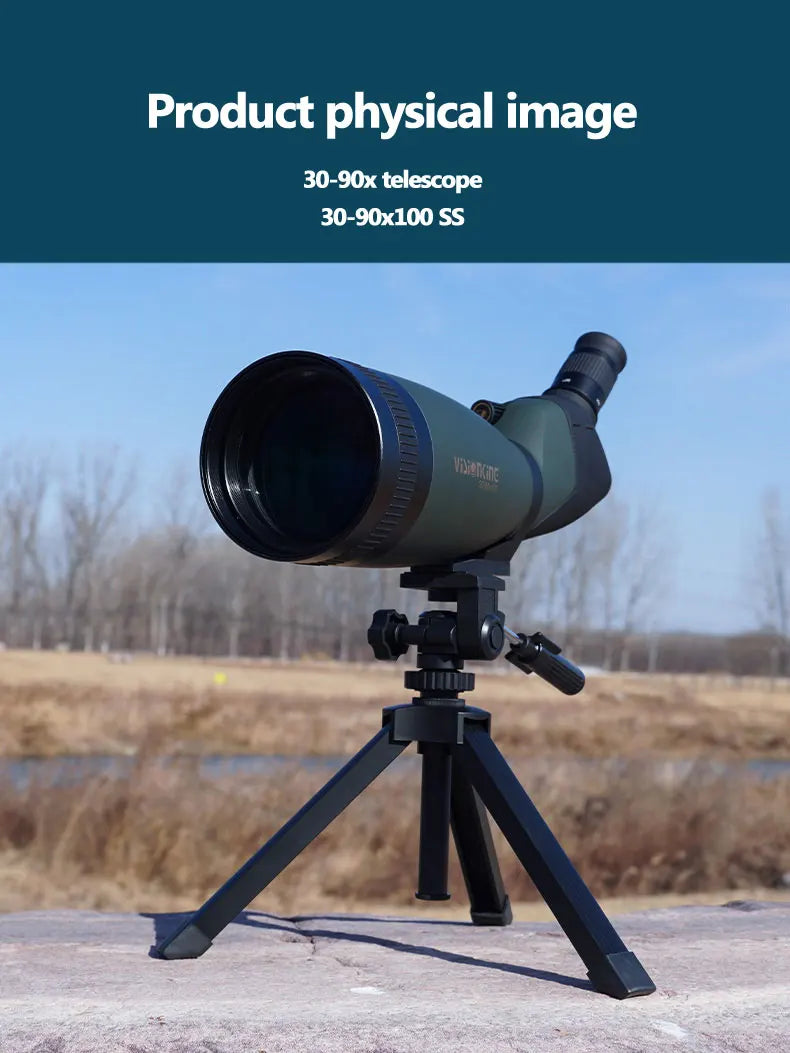 Visionking 30-90x100 Powerful Spotting Scope Dual speed focus Optics Hunting Birdwatching Observation Telescope With Tripod