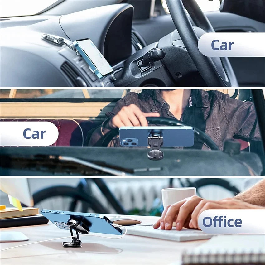 Rotating Folding Magnetic Bracket Car Dashboard Navigation Metal Bracket Suspension Multiangle Adjustment Mobile Phone Universal