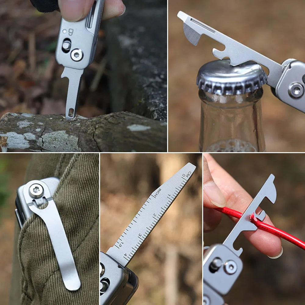 14-in-1 EDC Multitool Scissors Outdoor Camping Gear and Equipment Gadgets For Men Portable Survival Tools with Knife Screwdriver