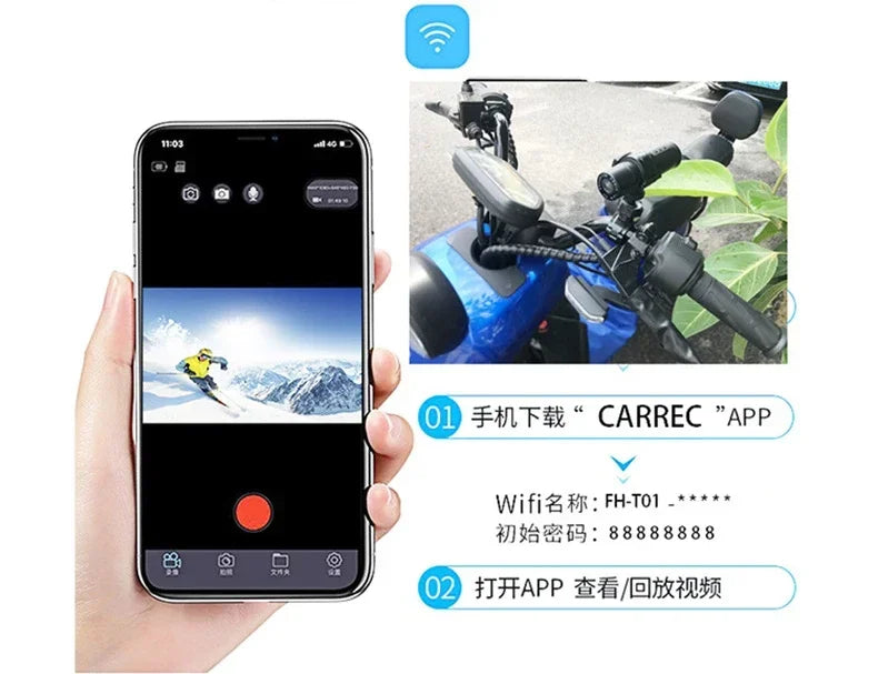 Waterproof Sports DV HD Anti-Shake WiFi Action Camera Mountaineering Cycling Motorcycle 120 Degree Wide Angle Recorder