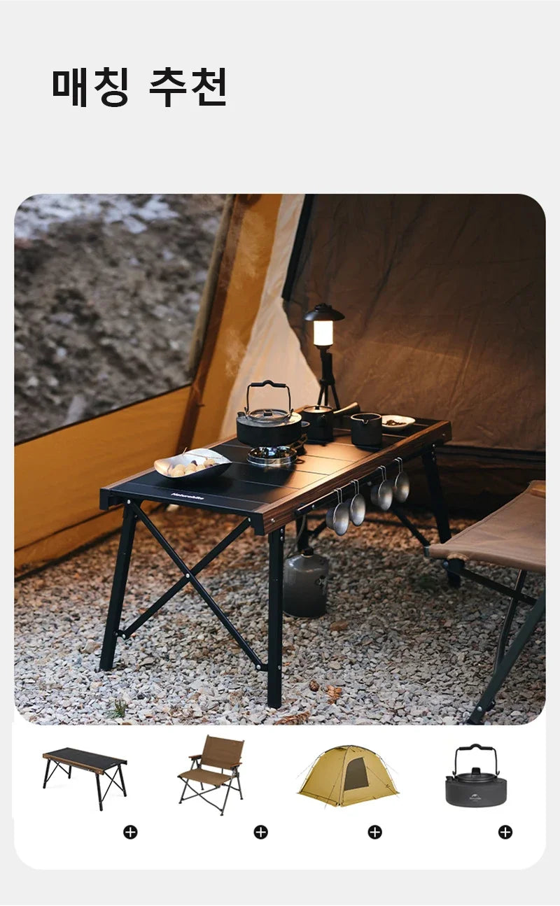 Naturehike Camping IGT Table Outdoor Portable Folding Table Camp Bbq Grill Table Picnic Backpacking Fishing Stove Black Tools