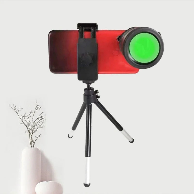 New 25x32mmTelescope High Definition Phone Camera Telescope for Camping & Hiking with Clip Monocular Telescope Spotting Scope