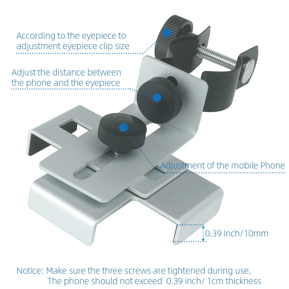 EYSDON 24~38mm Metal Smartphone Adapter for Microscope Binocular Spotting Scope Monocular Telescope Connector Cellphone Holder