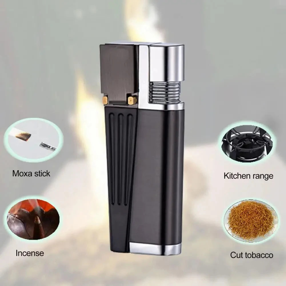 2 in 1 Set Metal Igniter Electric Arc BBQ Lighter Windproof Flameless Plasma Ignition Long Gas Lighter Camp Men Hitter Igniters