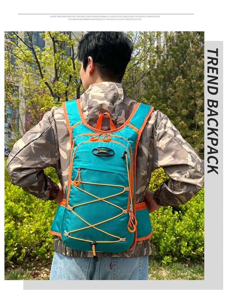 Waterproof Hiking Riding Backpack Helmet Hangable Mountaineering Rucksack for Travel Trekking Camping Sport Exercise Storage Bag